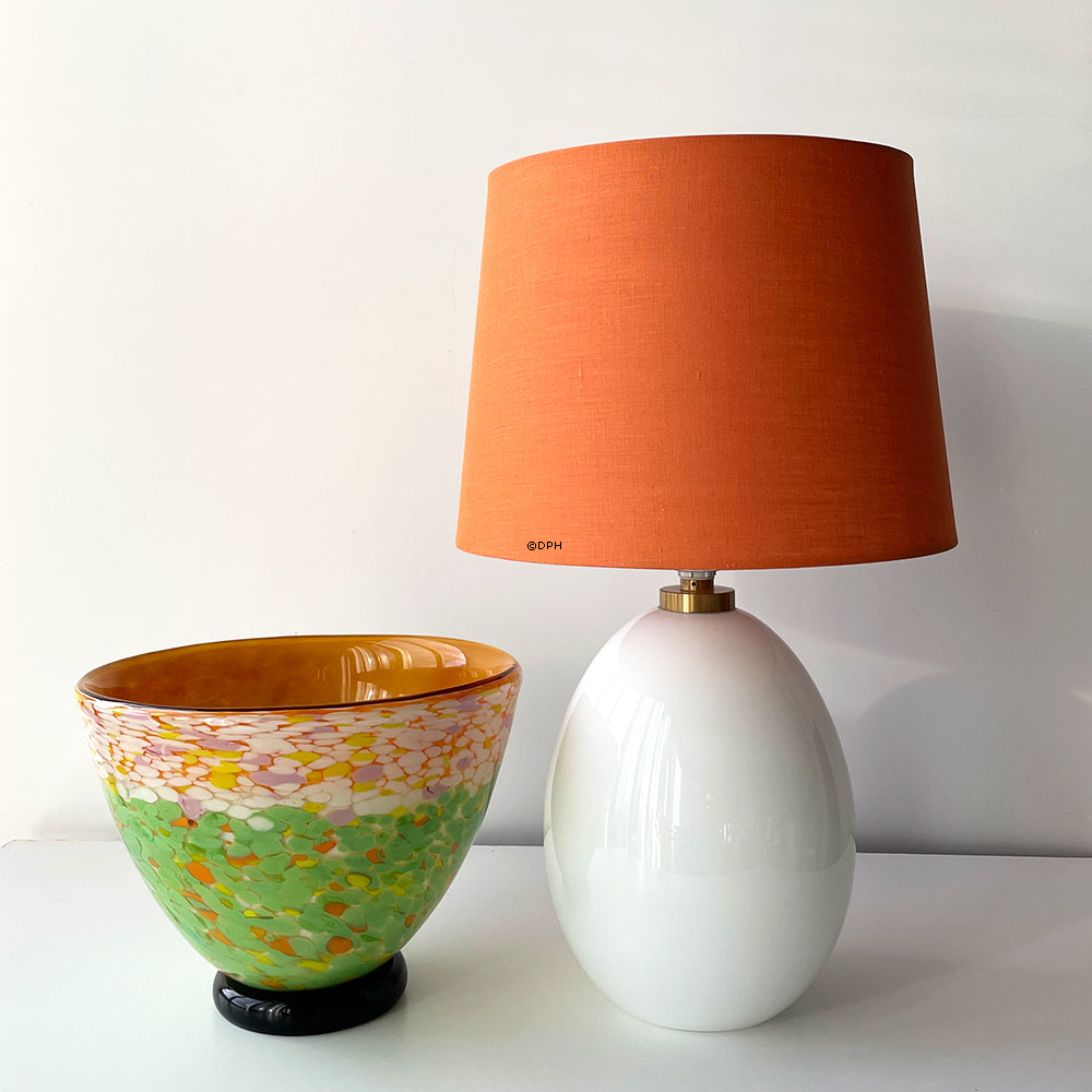 Schüssel mit lindgrünem Boden 24x27cm, Glaskunst, Mundgeblasen