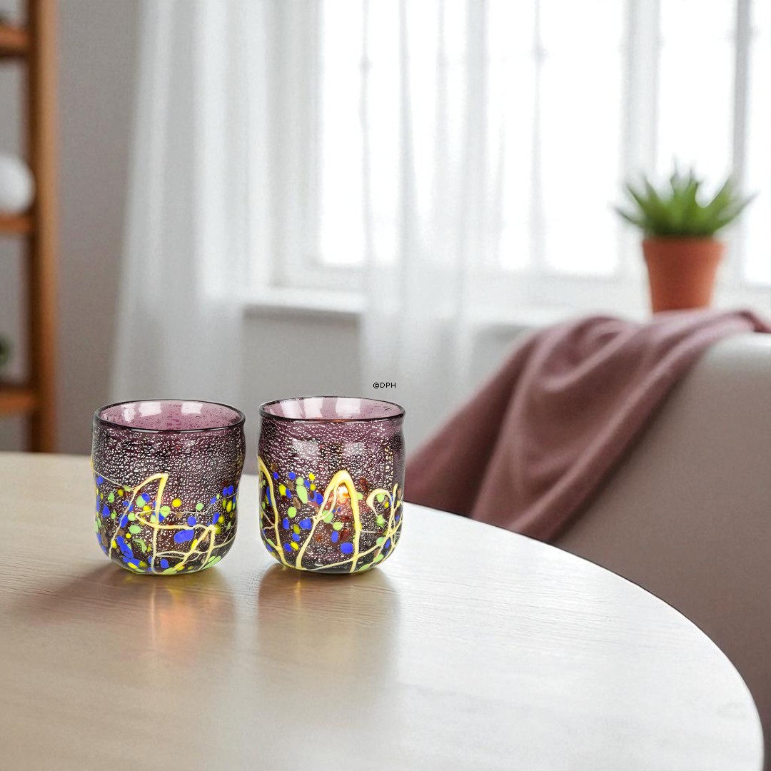 Rose Teelichthalter / Tasse / Vase, 8x10cm, Mundgeblasenes Glas