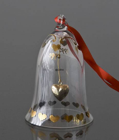 Jahreskristallglocke 1993. Herz . Holmegaard Christmas