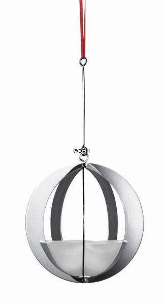 Jährlicher Weihnachtskerzenhalter 2004, Kugel - Silber. Holmegaard Christmas