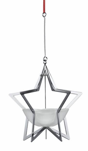 Jährlicher Weihnachtskerzenhalter 2007, Stern - Silber. Holmegaard Christmas