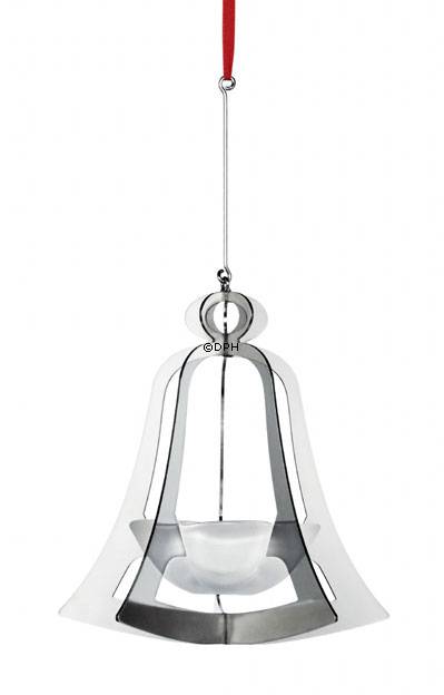 Jährlicher Weihnachtskerzenhalter 2008, Glocke - Silber. Holmegaard Christmas