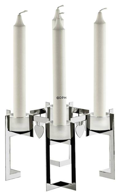 Holmegaard Adventskranz, Teelichter und Kerzen, Silber
