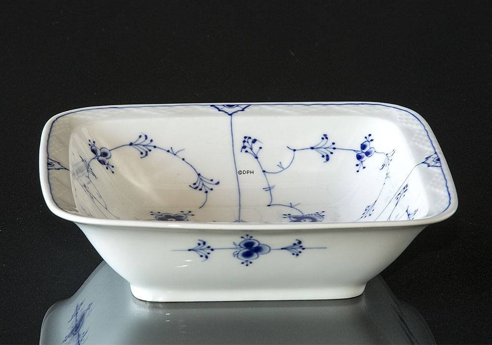 Blaugemalt viereckig Schale, klein 20cm, Musselmalet Bing & Gröndahl Nr. 229