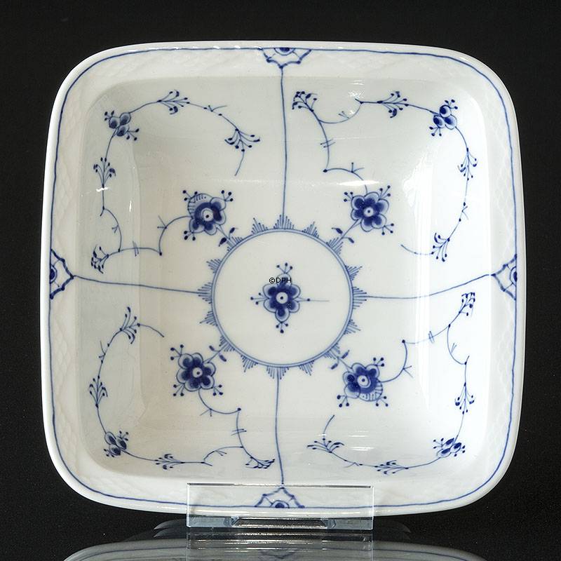 Blaugemalt viereckig Schale, klein 20cm, Musselmalet Bing & Gröndahl Nr. 229