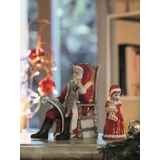 Elsa, Mädchen in rotem Kleid und Weihnachtsstrumpf, Royal Copenhagen Figur Nr. 092