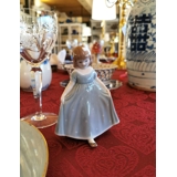 Mini Tänzelndes Mädchen mit turkis Kleid, Mini, Mädchen Stehend mit Ausgebreitetem Kleid, Royal Copenhagen Figur Nr. 100