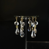 Kerzenring, goldene Kante, mit kleinen Krystaltropfen (Innenloch 2,5 cm).