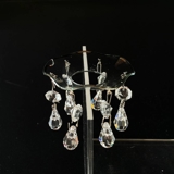 Lichtmanschette, gewellt mit Silberrand und kleinen Glaskristalltropfen (Innenloch 2,5 cm).