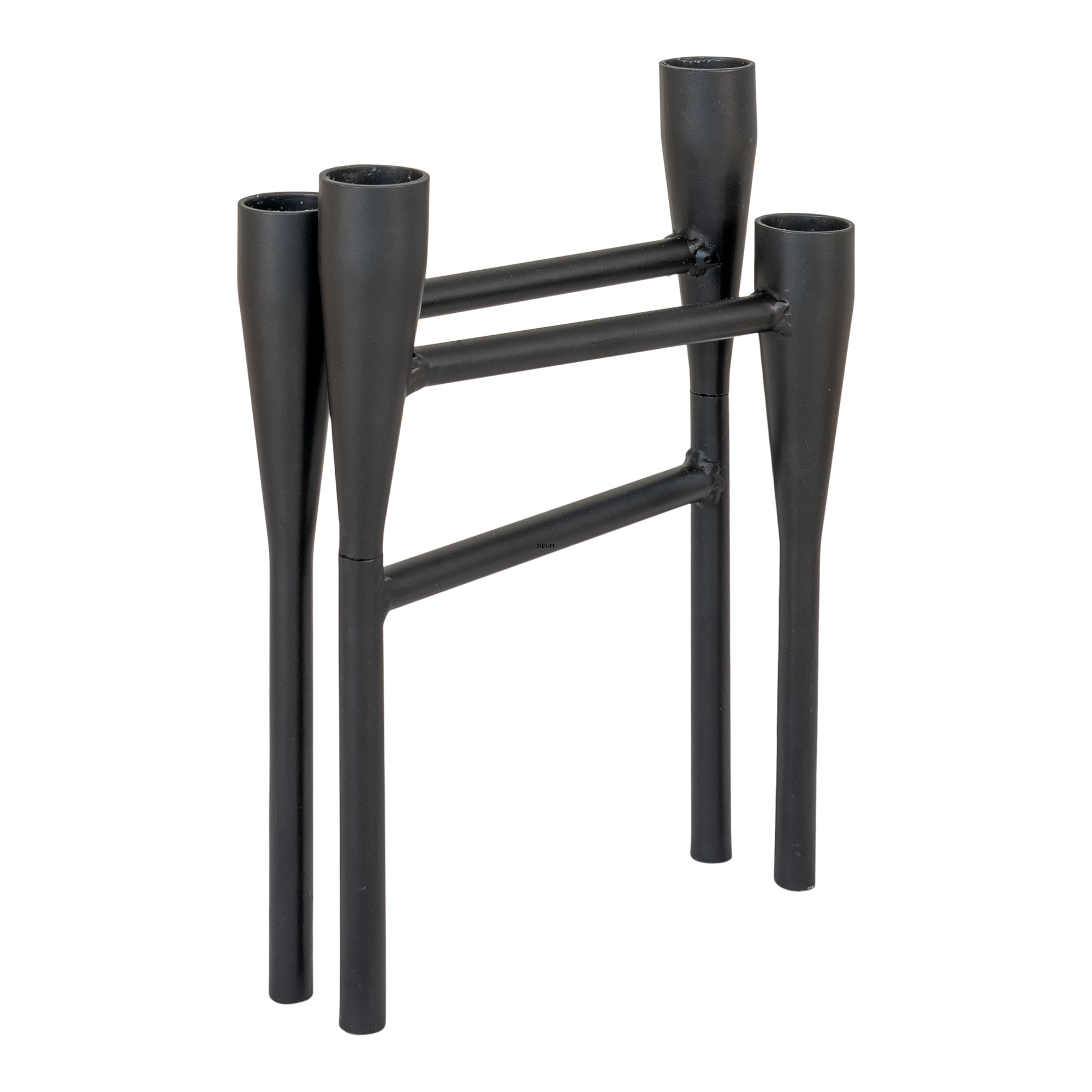 Schwarzer Kerzenhalter aus Metall mit Platz für 4 Kerzen