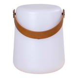 Bristol LED-Lampe in Weiß mit Ledergriff, wiederaufladbar
