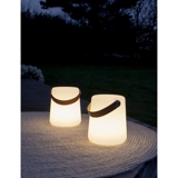 Bristol LED-Lampe in Weiß mit Ledergriff, wiederaufladbar