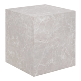 Prague Eckentisch im Marmor-Look, Beige, 40x40x45 cm