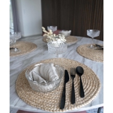 Bombay Tischsets, 4er-Set, geflochtene Jute, Natur, Ø38 cm