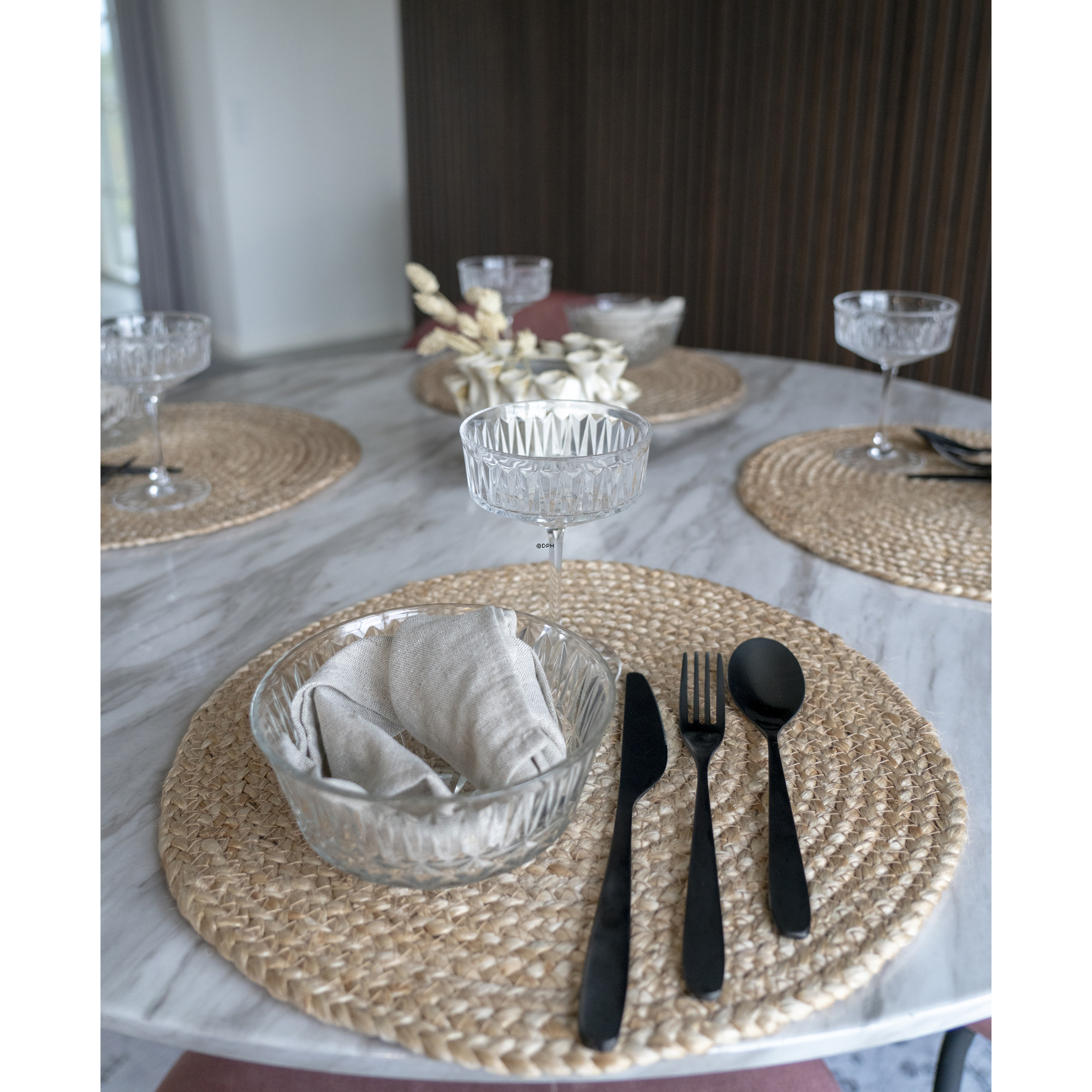 Bombay Tischsets, 4er-Set, geflochtene Jute, Natur, Ø38 cm