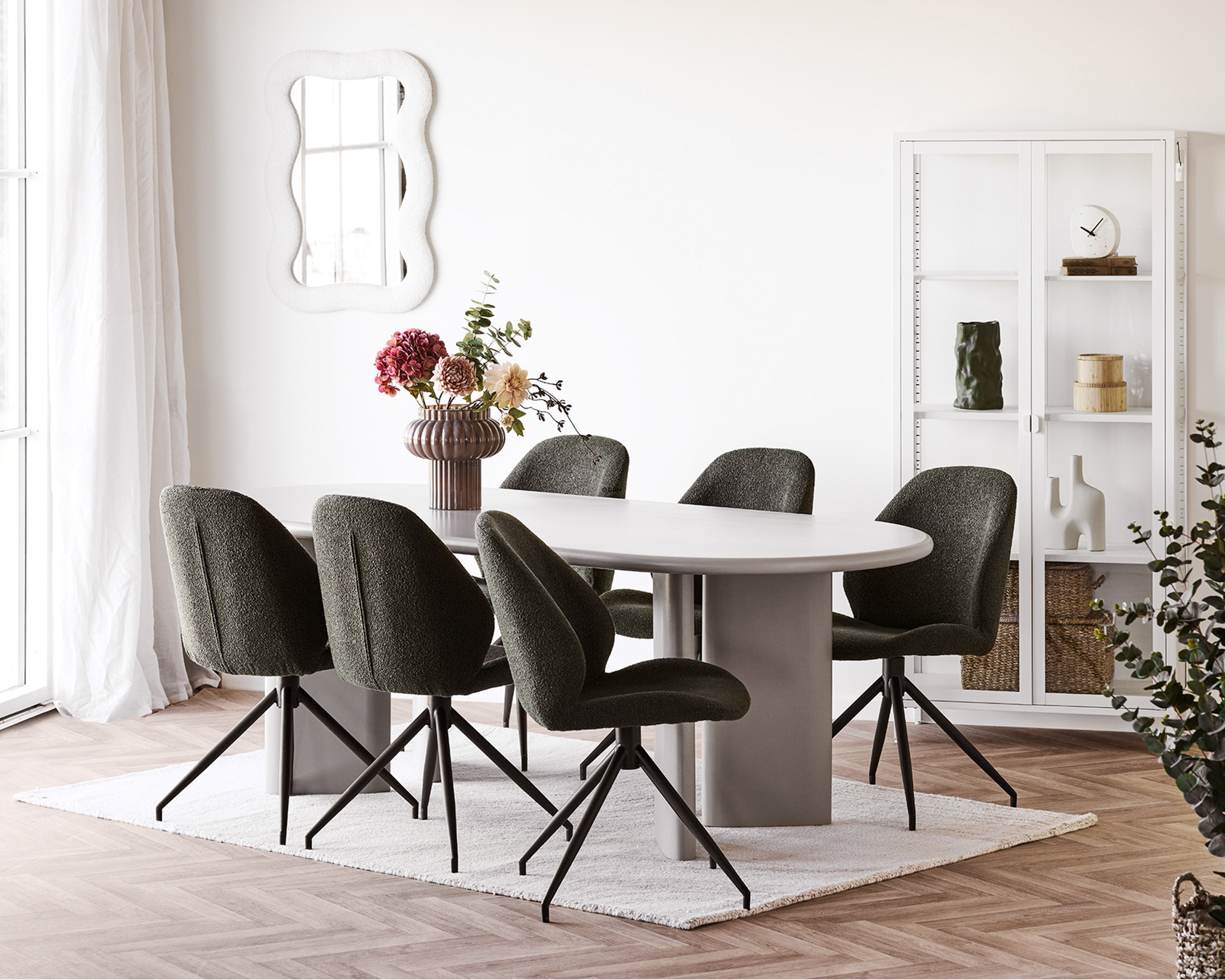 Großer naturgetreuer Blumenstrauß mit Hortensien in Rosa und Off-White, H: 63 cm