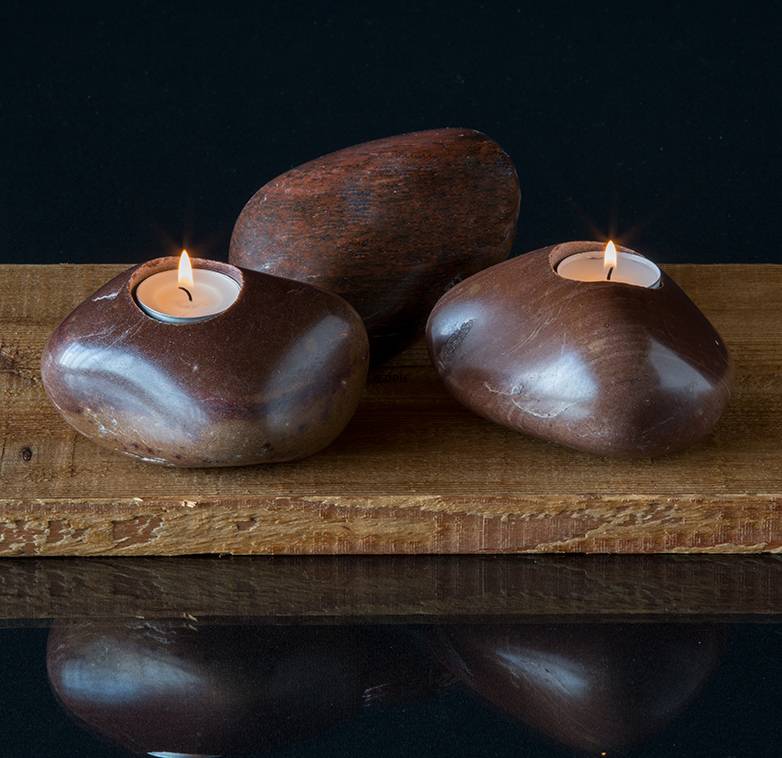 "Kerzenstein" In braunen Farben - gemischt