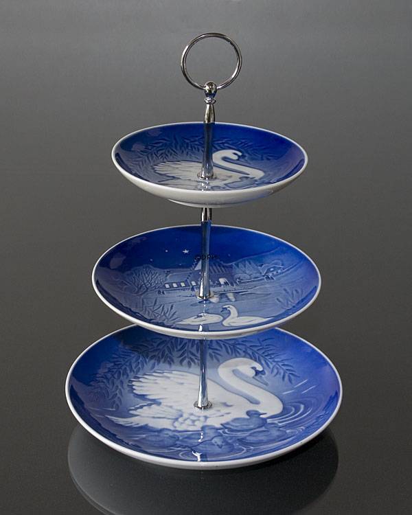 Beschl&#xE4;ge f&#xFC;r Kuchenst&#xE4;nder, Silber-Finish, Runder Griff, geschwungene Rohre, 2-3 Schicht