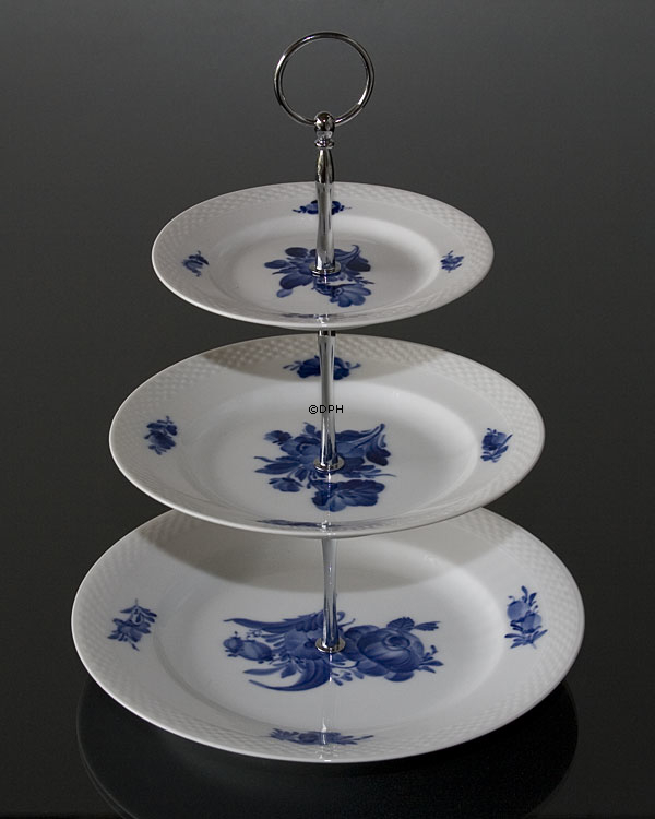 Beschläge für Kuchenständer, Silber-Finish, Runder Griff, geschwungene Rohre, 2-3 Schicht