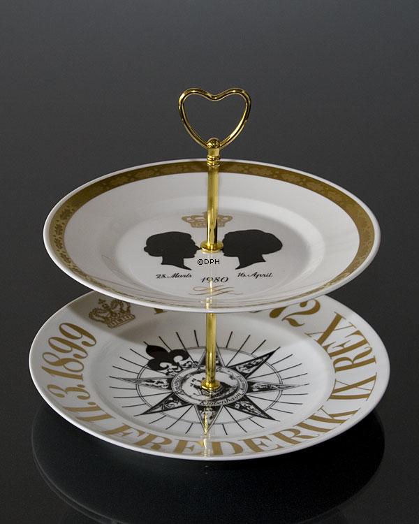 Beschläge für Kuchenständer, golden, Herzgriff, 2-3 Schicht