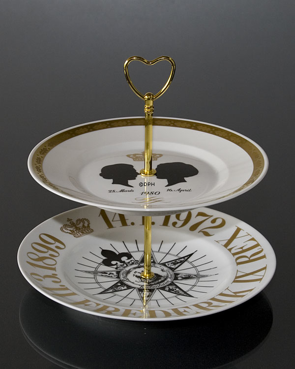 Beschläge für Kuchenständer, golden, Herzgriff, 2-3 Schicht