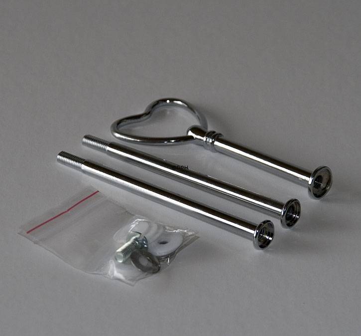 Beschläge für Kuchenständer, Silber-Finish, Herzgriff, 2-3 Schicht