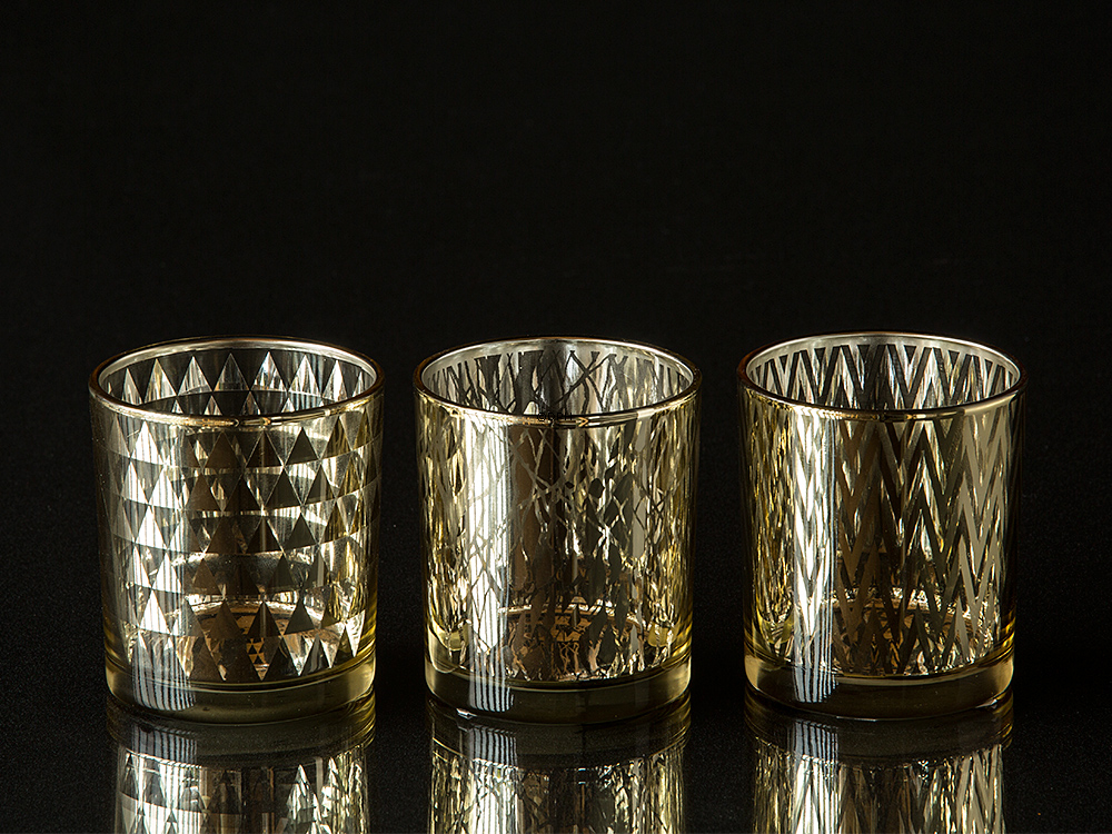 Teelichthalter Messing-Look Satz von 3