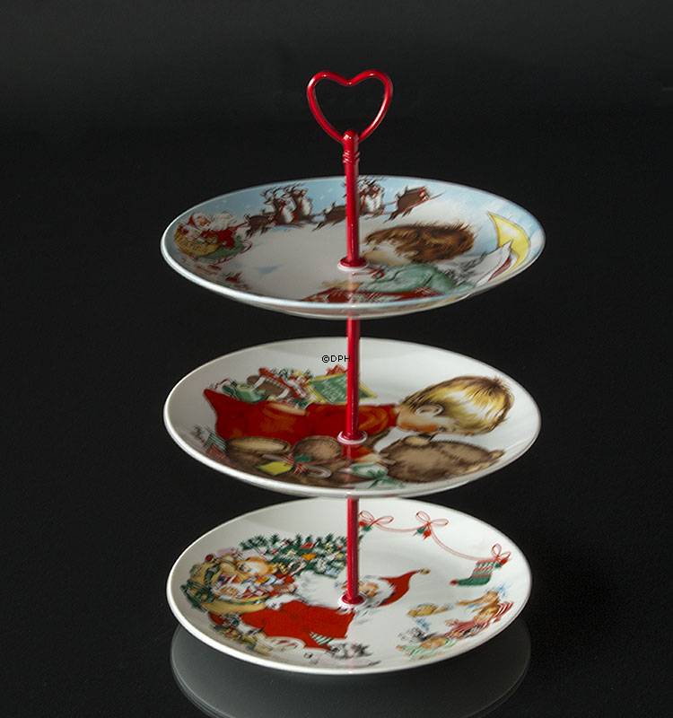 Beschläge für Kuchenständer, rote Oberfläche, Herzgriff, 2-3 Schicht