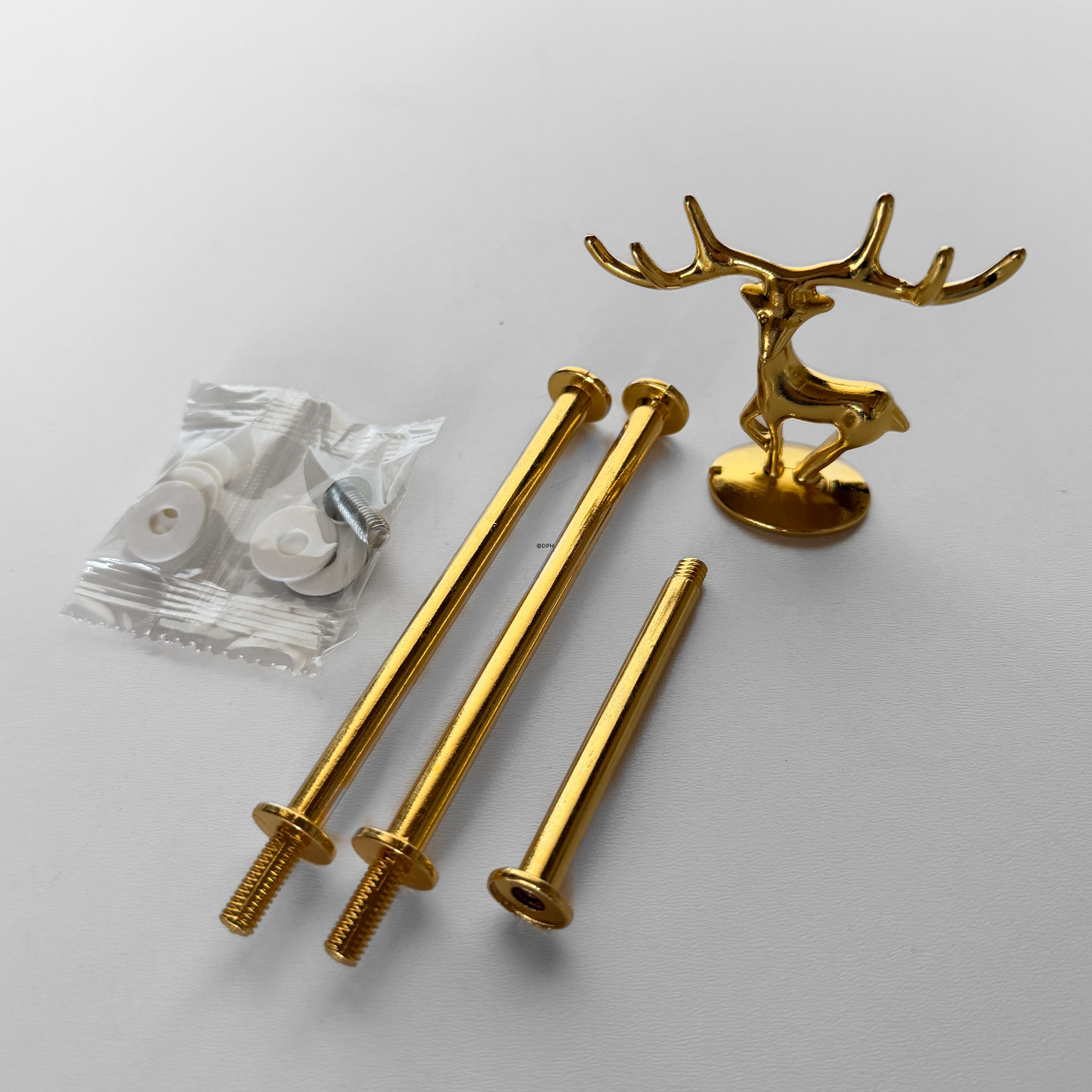 Beschläge für Kuchenständer, golden, Rehgriff, 2-3 Schicht