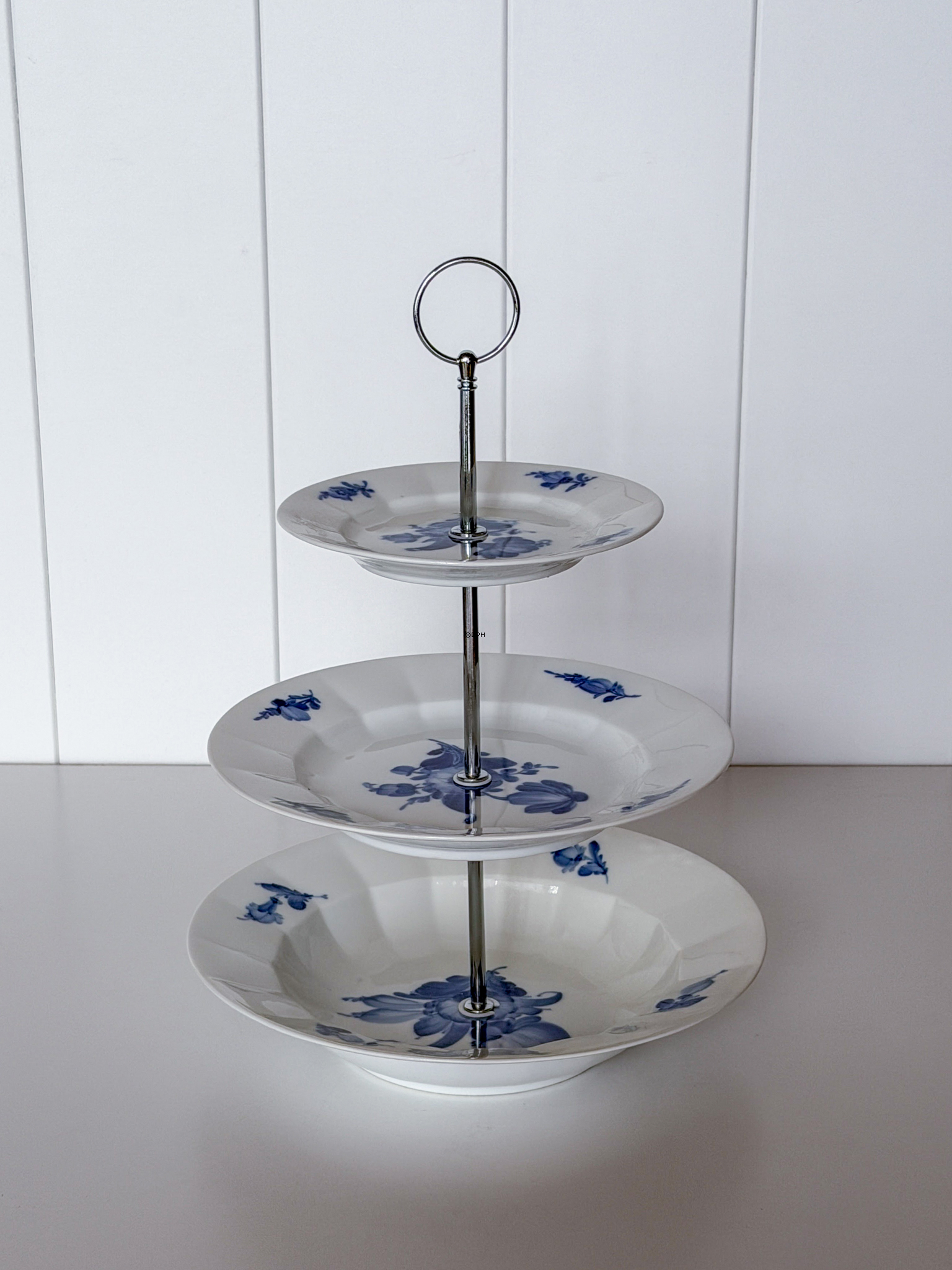 Royal Copenhagen Blaue Blume Kantig Kuchenetagere 3-stufig
