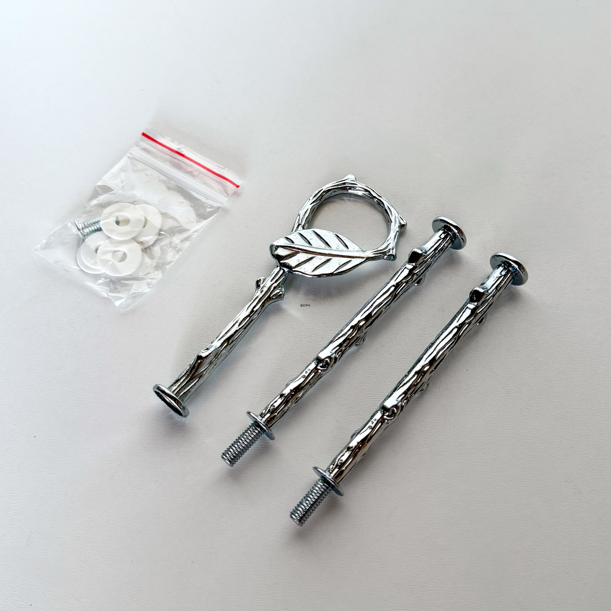 Beschläge für Kuchenständer, Silber-Finish, Rund Buchenblattgriff, 2-3 Schicht