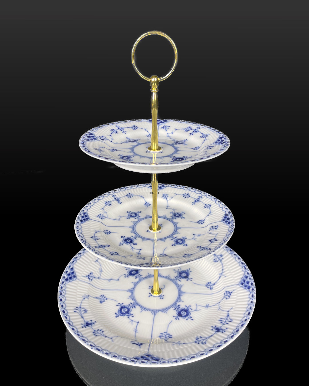 Royal Copenhagen Musselmalet Halbspitze 3-stoeckige Etagere