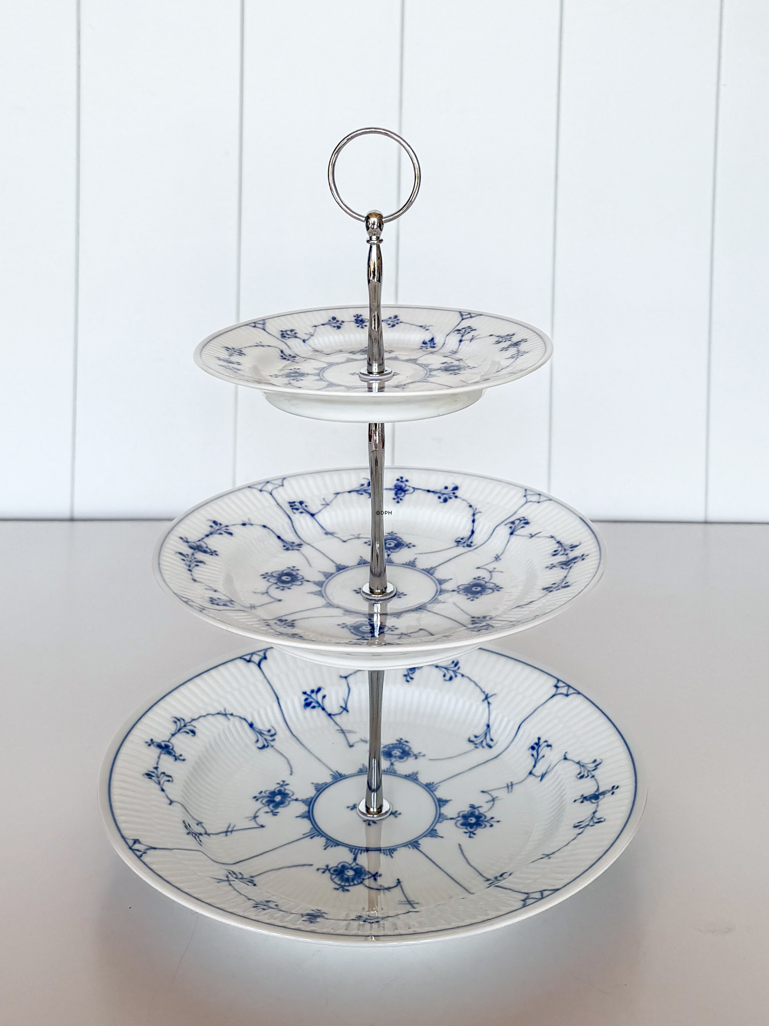 Royal Copenhagen Musselmalet Gerippt 3-stoeckige Etagere