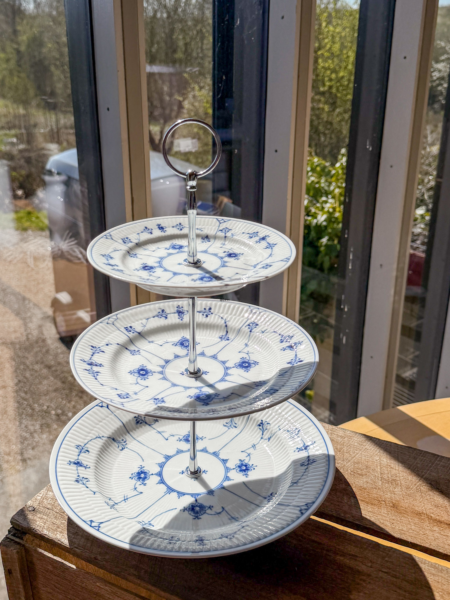 Royal Copenhagen Musselmalet Gerippt 3-stoeckige Etagere