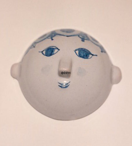 Wiinblad Maske, klein, handbemalt, Blau / Weiß oder mehrfarbig