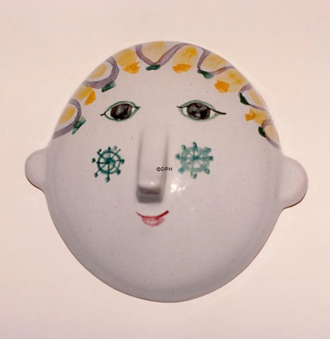 Wiinblad Maske, Medium, handbemalt, blau / weiß oder mehrfarbig