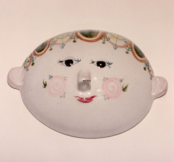 Wiinblad Maske, groß, handbemalt, Blau / Weiß oder mehrfarbig