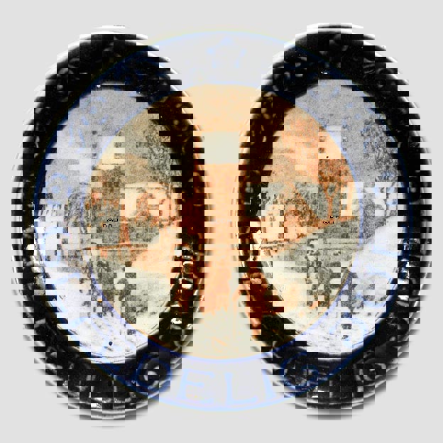 Menschen auf dem Weg zur Kirche Aluminia Plakette, Frohe Weihnachten.