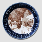 Kirche im Winter Aluminia Plakette, Frohe Weihnachten