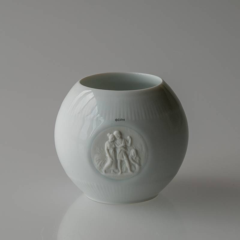 Weiße Bing & Grøndahl Vase mit Relief Nr. 1290