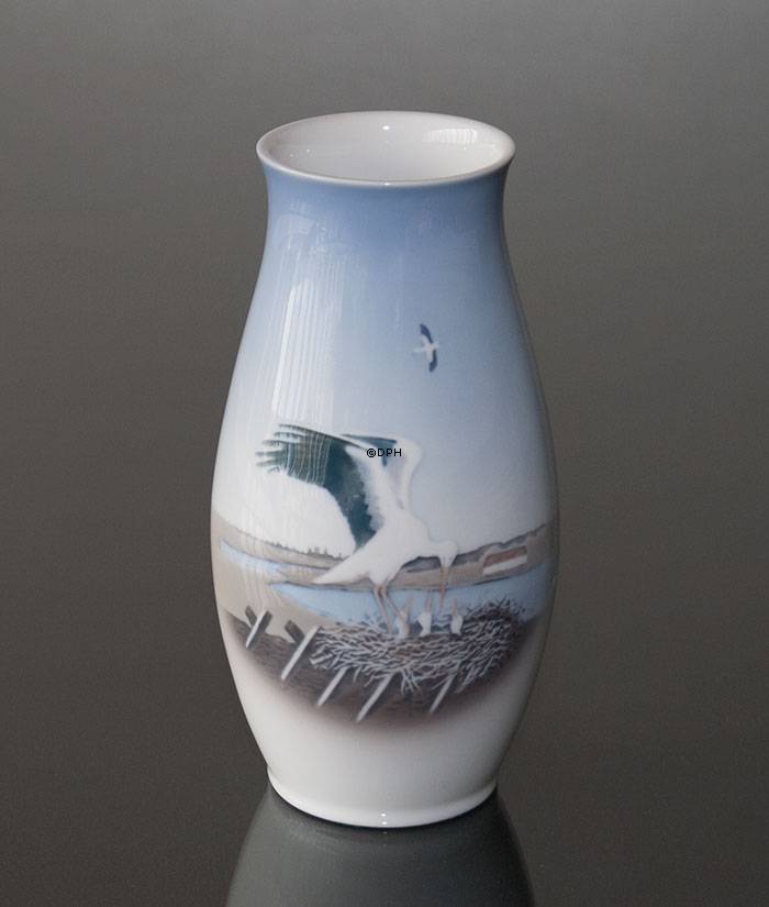 Reliefvase mit Storchennest, Bing & Gröndahl Nr. 1302-6250