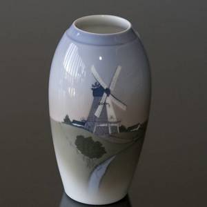 Vase mit alten holländischen Windmühle, Bing & Gröndahl Nr. 1302-6251 | Nr. B1302-6251 | Alt. 1024341 | DPH Trading