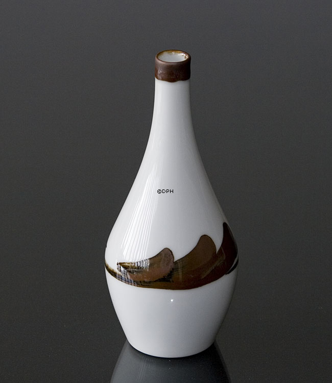 Vase mit brauner Dekoration Goldregen, Bing & Gröndahl Nr. 158-5008