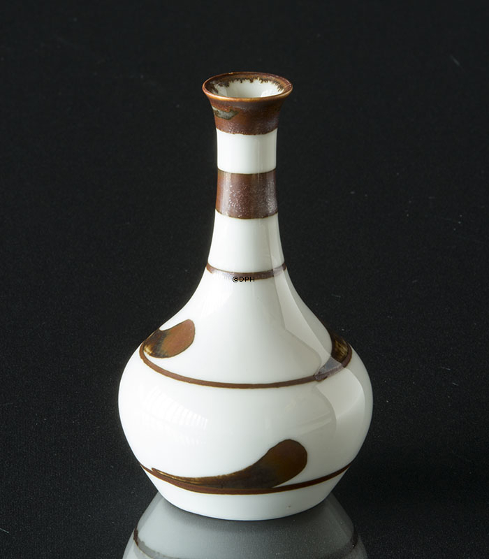 Vase mit brauner Dekoration Goldregen, Bing & Gröndahl Nr. 158-5143