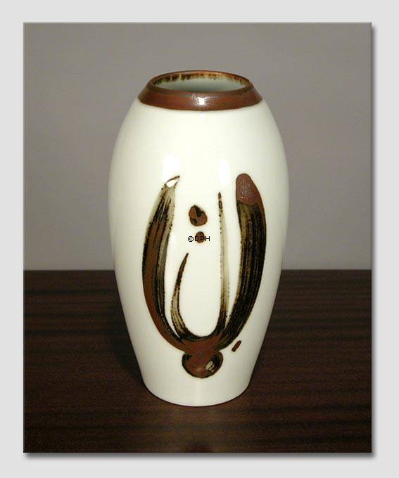 Vase mit brauner Dekoration Goldregen, Bing & Gröndahl Nr. 159-5210