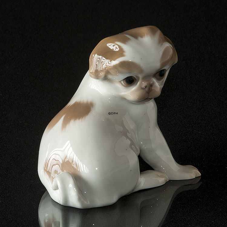 Sitzender Pekingese, 9cm, Bing & Gröndahl Hundefigur Nr. 1631