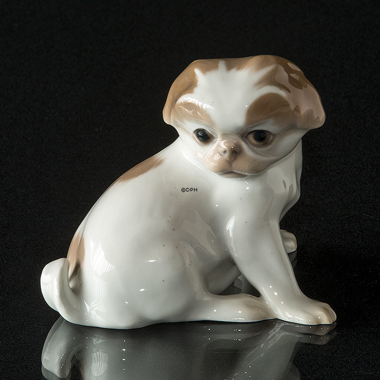 Sitzender Pekingese, 9cm, Bing & Gröndahl Hundefigur Nr. 1631