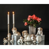 Pekingese Welpe sitzend, Bing & Gröndahl Hund Figur Nr. 1637