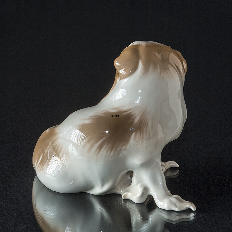 Pekingese Welpe sitzend, Bing & Gröndahl Hund Figur Nr. 1637