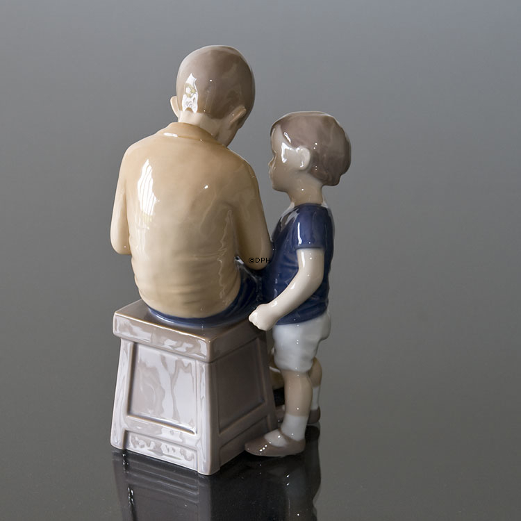 Tom & Willy, großer Bruder und kleiner Bruder, Bing & Gröndahl Kinderfigur Nr. 1648